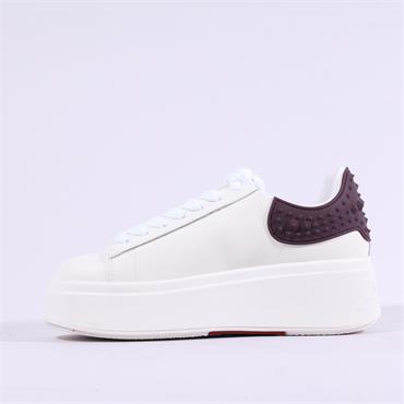 ASH Moby Rubber Platform Spikey Trainer - White Burgundy